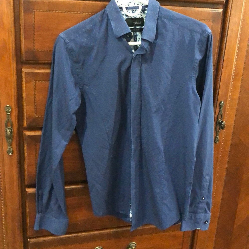Blue EightX Premium button down shirt.